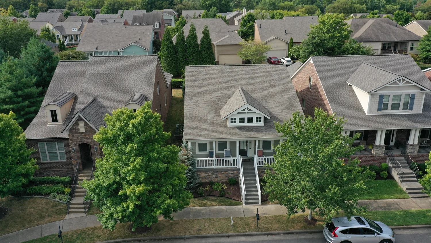 Emergency roof repair work on a Middle Tennessee home
